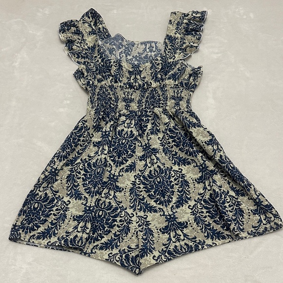 SHEIN Blue and Cream Patterned Romper - Picture 5 of 5